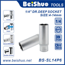 1/4"Drive Deep Socket with Metric/SAE Standard for Auto Parts